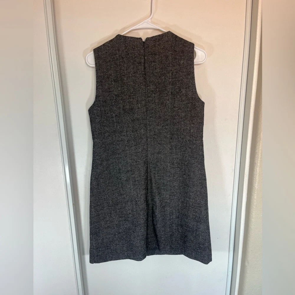 Gap Wool Blend Shift‎ Dress Gray Knee Length Side Pockets Sleeveless Size Small